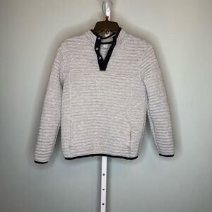 Boys Class Club Sweat Shirt With Button Detail Size 14/16 Gray With Black Trim
